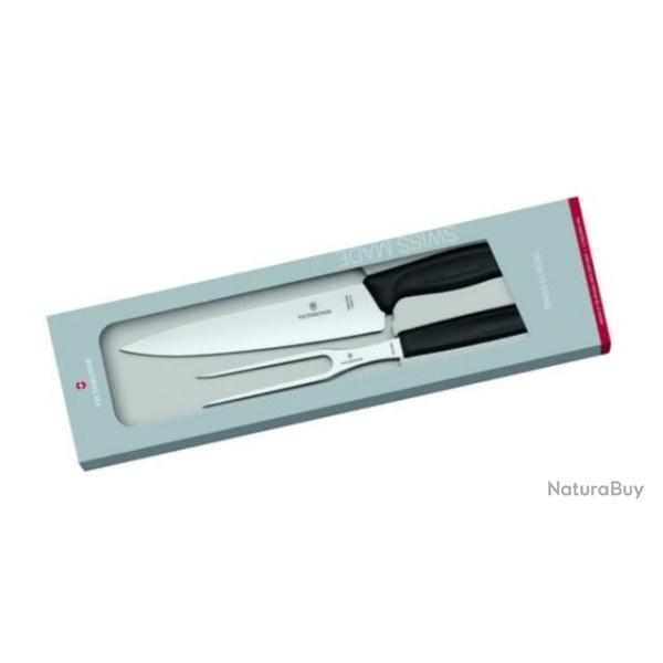 Jeu de 2 couteaux � d�couper Victorinox Swiss Classic noire 6.7133.2G