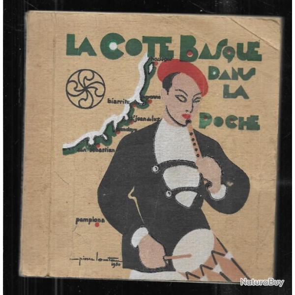 la cote basque dans la poche guide , couverture illustr�e pierre loustau 1950