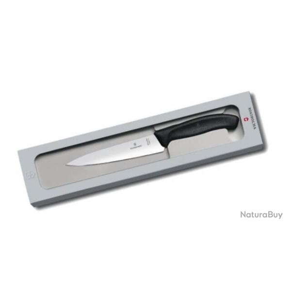 Couteau 15 cm  dcouper Victorinox Swiss Classic noire avec bote 6.8003.15G
