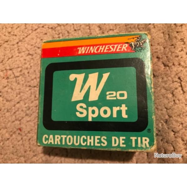 bote de cartouches anciennes de calibre 20, marque Winchester, 25 pices