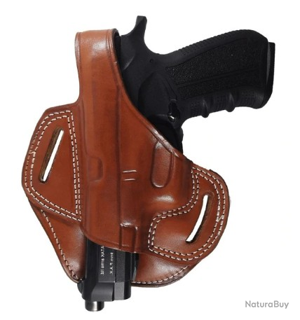 Étui D'Épaule En Cuir Pour Pistolet - Main Droite, Noir/marron, Taille Réglable, Pour Modèles 17,19,92, Etc.