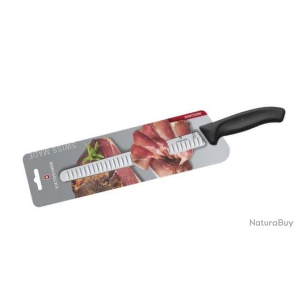 Couteau alv�ol� � jambon 25cm Victorinox Swiss Classic noir/carte