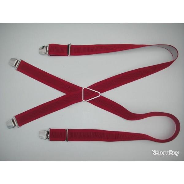 Bretelles � pinces r�glables coulissantes, rouge