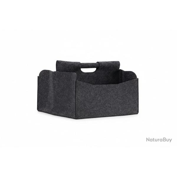 Panier en feutre journaux magazine corbeille pliable rangement poign�es 2 compartiments gris 13_000
