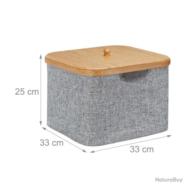 Panier bote de rangement bambou et gris 13_0001919