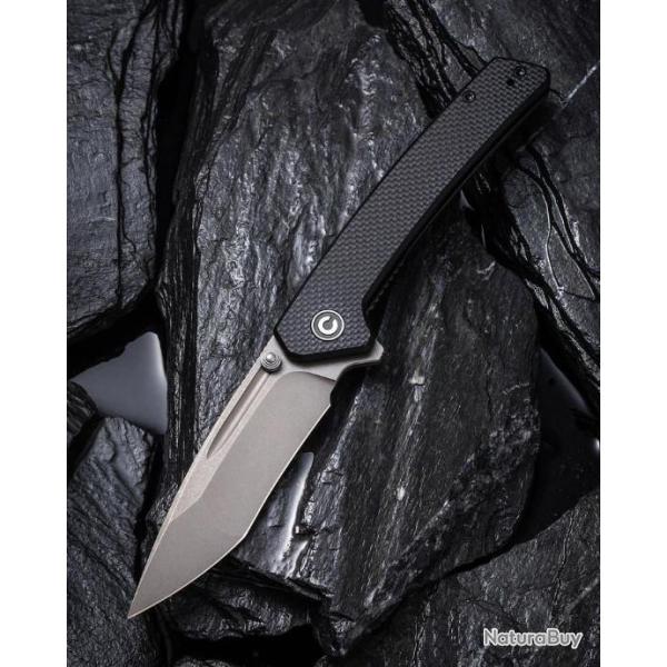 Couteau CIVIVI Nadder Black Lame Tanto N690 Manche G-10 IKBS Linerlock Clip CIVC2021A