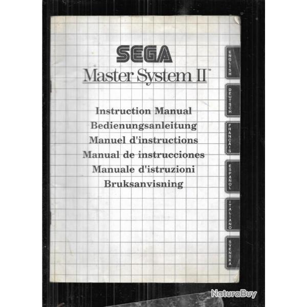 sega master system II manuel d'instructions  6 langues