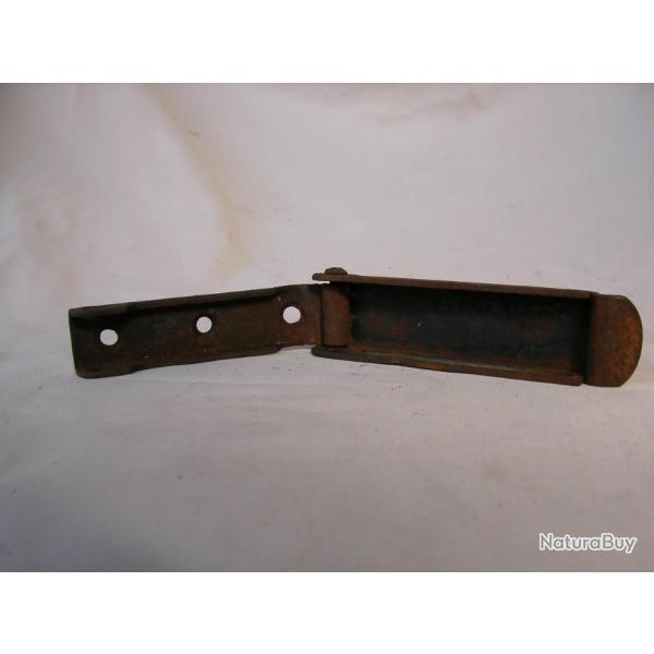 WW1/2 FRANCE CHARNIRE DE FERMETURE TYPE CAISSE 100 %TERRAIN ANCIENNE ZONE COMBATS WW1 2