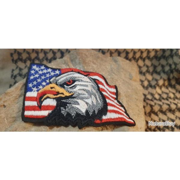 Patch Aigle Amricain  (  Hauteur : 55 mm Largeur : 90 mm ) A coudre ou  coller au fer  repasser