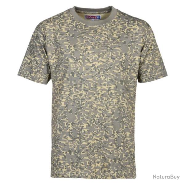 TEE SHIRT PERCUSSION DIGICAM VERT/BEIGE  - TAILLE S