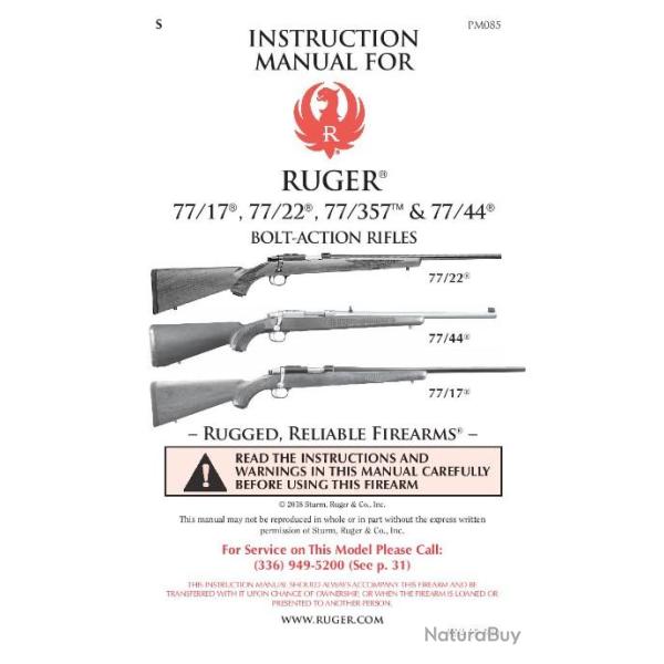 notice RUGER 77 (envoi par mail) - VENDU PAR JEPERCUTE (m561)