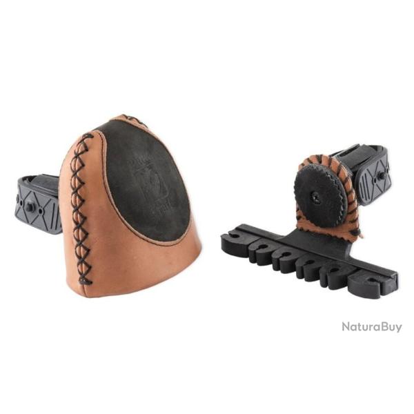 CARQUOIS DELUXE BUCKTRAIL ARC TRADITIONNEL - 6 Flches - Cuir Bicolore Brun/Noir - N12