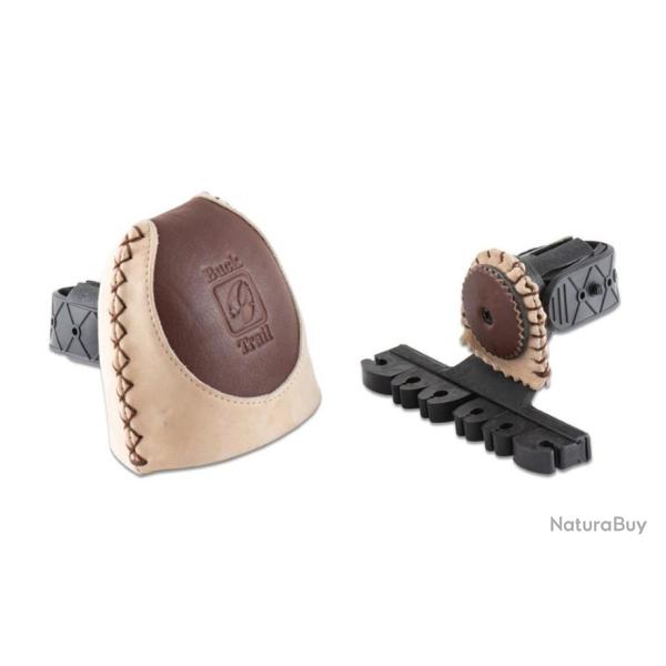 CARQUOIS DELUXE BUCKTRAIL ARC TRADITIONNEL - 6 Flches - Cuir Bicolore Brun Fonc/Cuir Naturel - N8