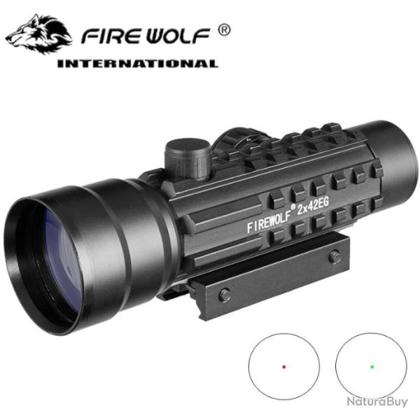 Fire Wolf Viseur Point Rouge Lumineux 2x42 - LIVRAISON GRATUITE !!!