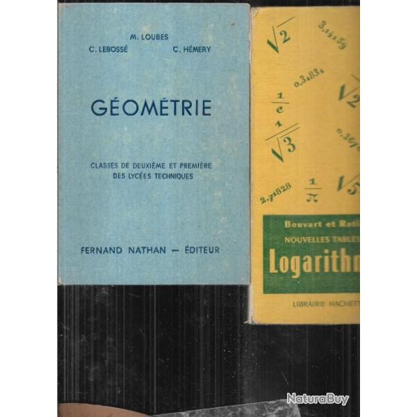 Scolaire ancien g�om�trie deuxi�me et premi�re lyc�e technique + logarithmes