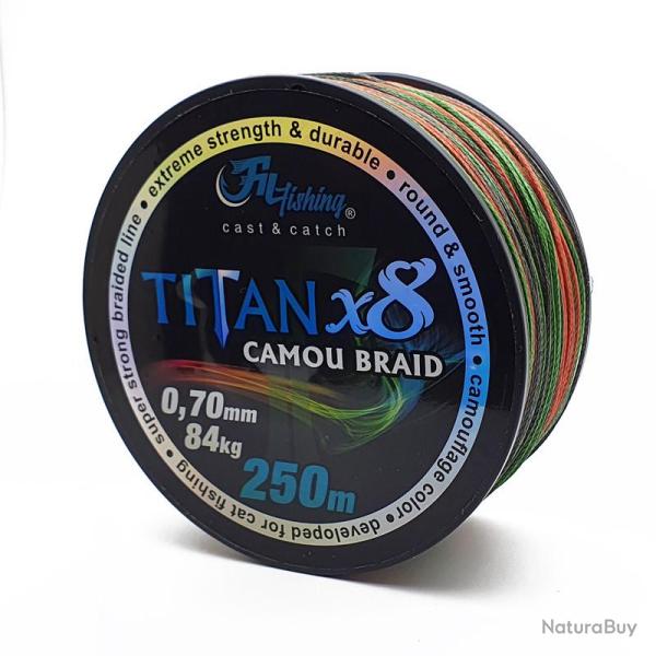 Tresse silure Titan x8 Camou Braid Filfishing 0.70mm / 84kg