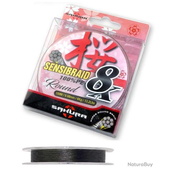 TRESSE SENSIBRAID 8 GREEN 150M NPC 0.08mm / 6kg