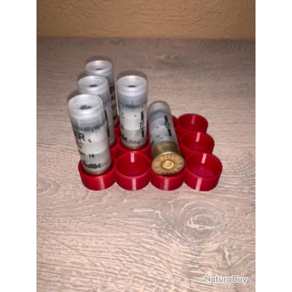 Plateau / support de rechargement rouge pour calibre 12, 16, 20, slug etc...