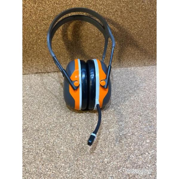 casque anti bruit peltor avec oreillette bluetooth 3M X4A Orange fluo