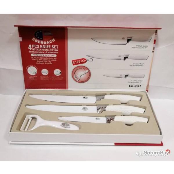 Coffret Couteaux Cuisine 4 Pi�ces Eberbach Blanc
