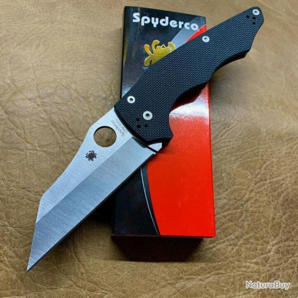 Couteau Spyderco YoJumbo Lame Acier S30V Manche G10 Compression Lock Clip Made USA SC253GP