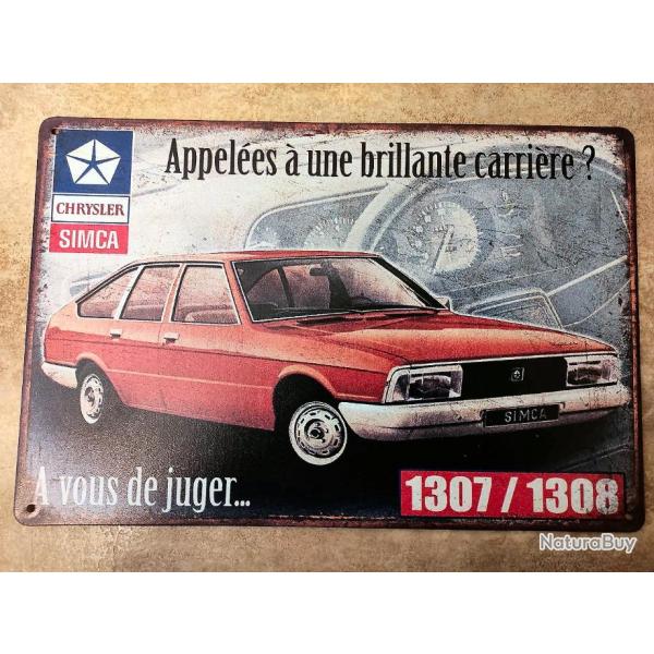 PLAQUE PUBLICITAIRE SIMCA 1307/CHRYSLER