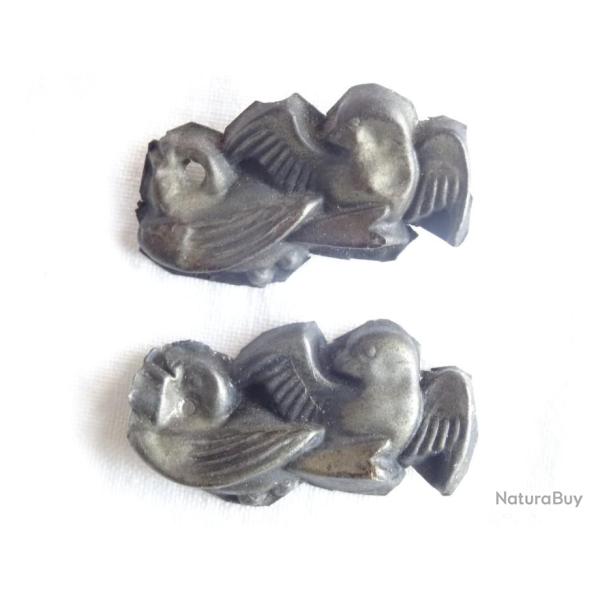 j19) lot , deux menuki , pour sabre  japonais