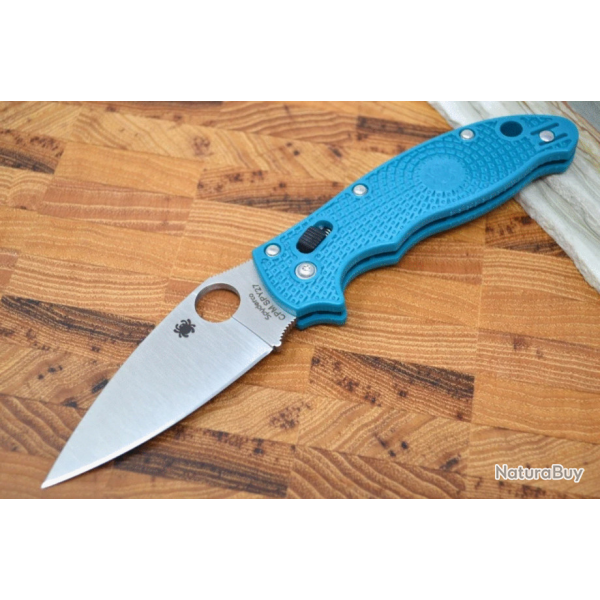 Couteau Spyderco Manix 2 Ball Bearing Lock Lame Acier CPM-SPY27 Manche Blue FRCP USA SC101PCBL2