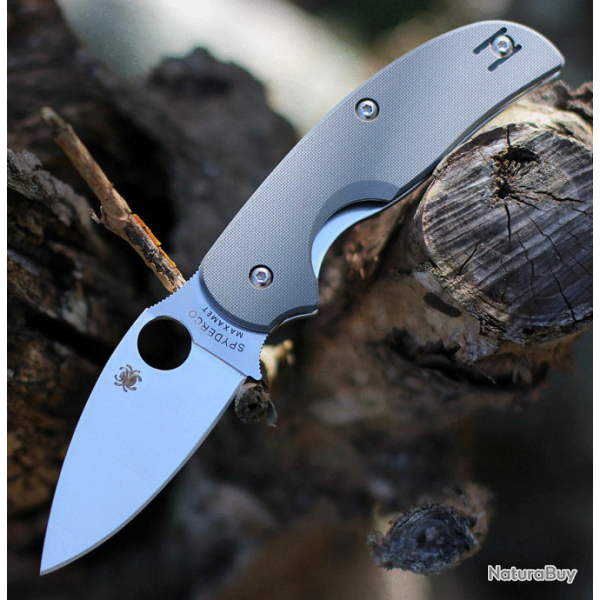 Couteau Spyderco Sage 1 Maxamet Manche Gray G10 Linerlock Clip SC123GPGY