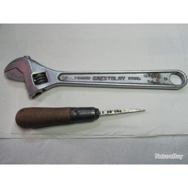 LOT CLE U.S A MOLETTE + PETIT CISEAU A BOIS U.S