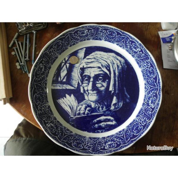 vintage grande assiette, chargeur BOCH Belgique diam�tre 34.5 cm