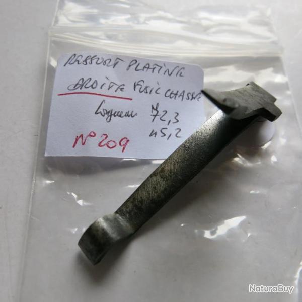VENDU PAR CUIRASSIER11 N 209 RESSORT DROIT DE PLATINE FUSIL CHASSE ANCIEN