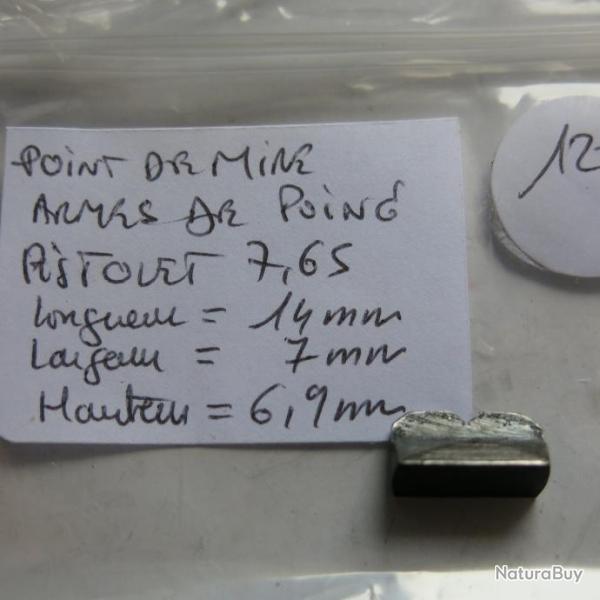 VENDU PAR CUIRASSIER11  HAUSSE  FER POUR ARMES DE POING TYPE 7,65 MM