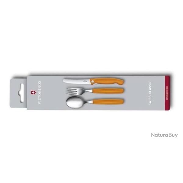 kit 3 couverts Victorinox Swiss Classic orange pliants