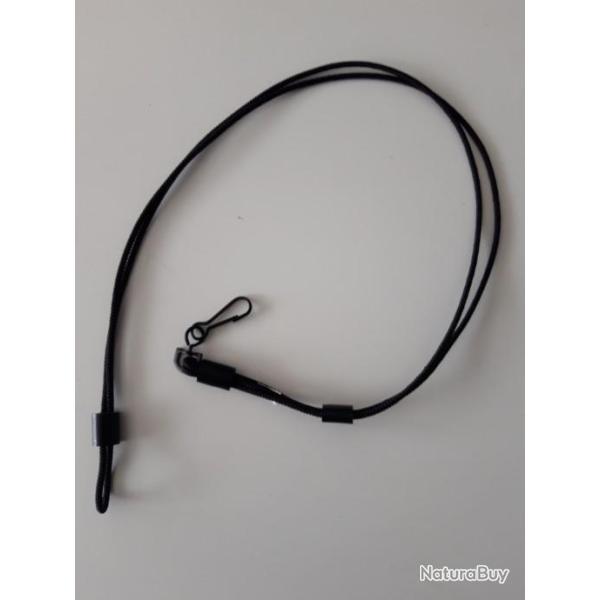 DRAGONNE EN CORDE NOIRE POUR ARME DE POING