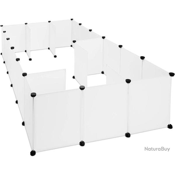 Enclos pour petits animaux plastique lapins 24 panneaux blanc 13_0000968