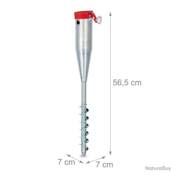 Douille pied de sol pied de parasol 25-55 mm acier galvanis argent 13_0000947