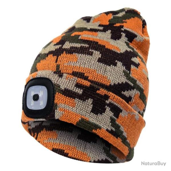 Bonnet LED Rechargeable en USB avec 3 mode lumineux Camou - LIVRAISON OFFERTE
