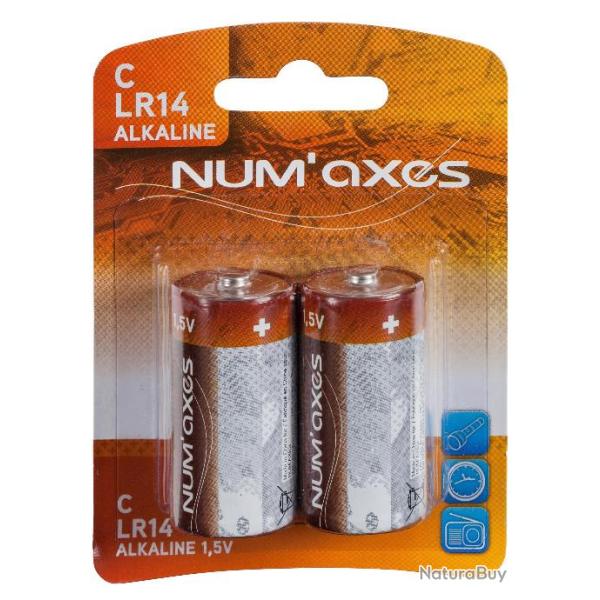 NUM'AXES - Blister 2 piles C LR14 alcalines 1,5 V