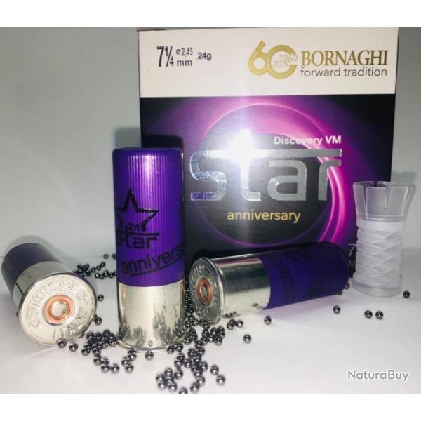 1 carton de 250 carts Bornaghi T4 Star 28g 7.5 cal 12/70 bourre � jupe