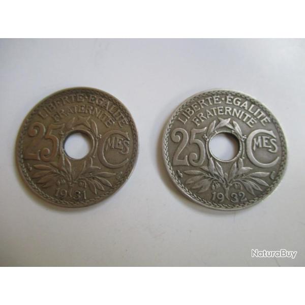 Lot pi�ce de monnaie 25 Cmes