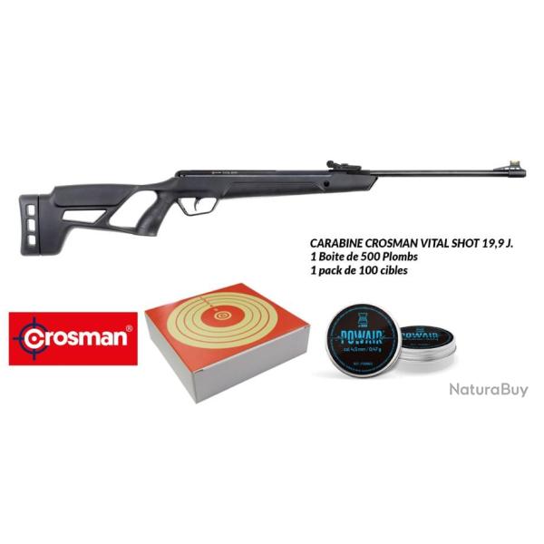 Pack carabine Vital Shot crossman 4,5 mm, 19,9 J.