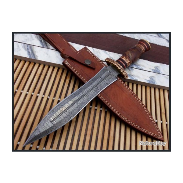 SUPERBE DAGUE DAMAS EXCALIBUR DE 38 cm !!! Format glaive double tranchant.