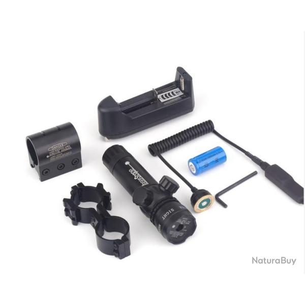 Kit Laser tactique point vert avec montage picatinny et d�clanchement d�port� avec chargeur