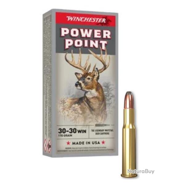 MUNITIONS WINCHESTER CALIBRE 30-30 WIN POWER POINT 170gr - 11g x20