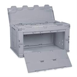 Bo&icirc;te de transport pliable couvercle 60 litres gris 13_0000497_2