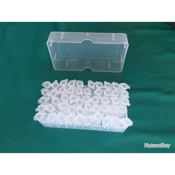 Lot de 50 Dosettes pour rechargement revolver poudre noire avec boite de rangement