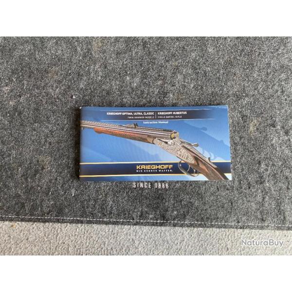 Manuel d'instruction sur les Krieghoff Express Classic , Ultra , Hubertus ....