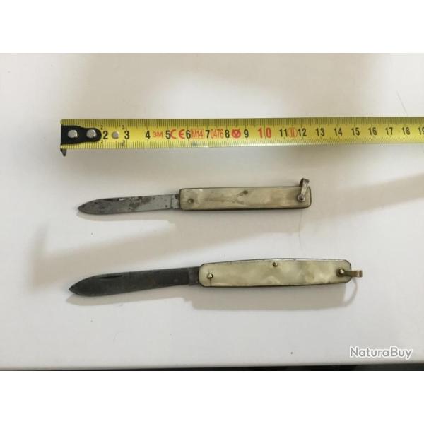 lot de 2 couteaux pliants taille moyenne