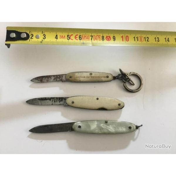 lot de 3 petits  couteaux pliants